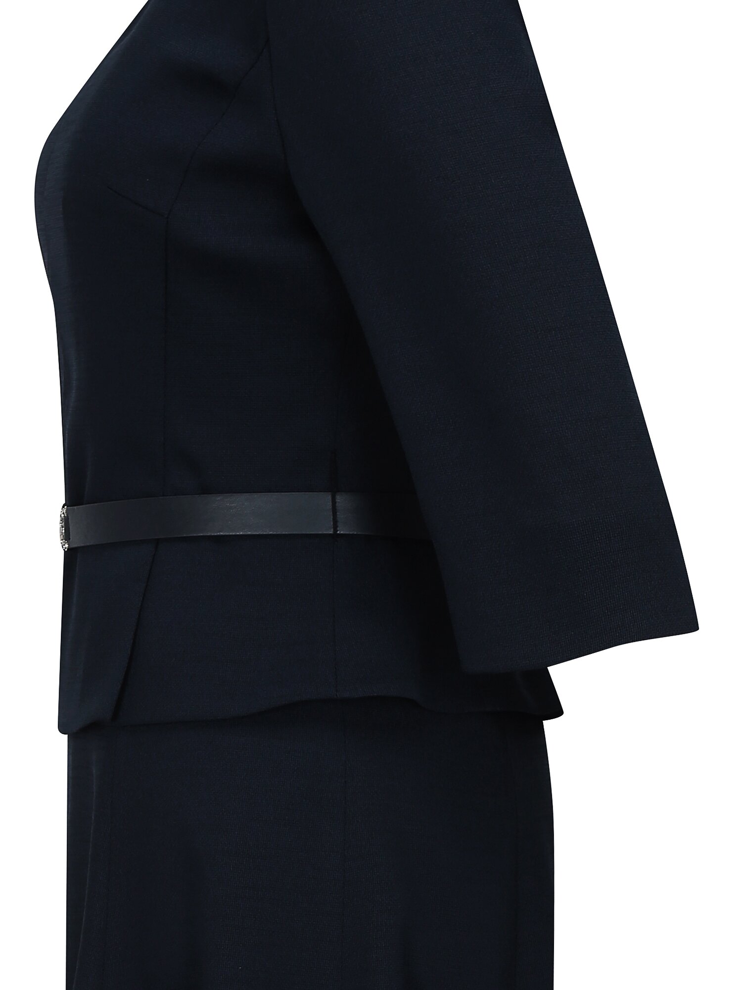 스퀘어넥 페플럼 탑 플레어 원피스 (NAVY)