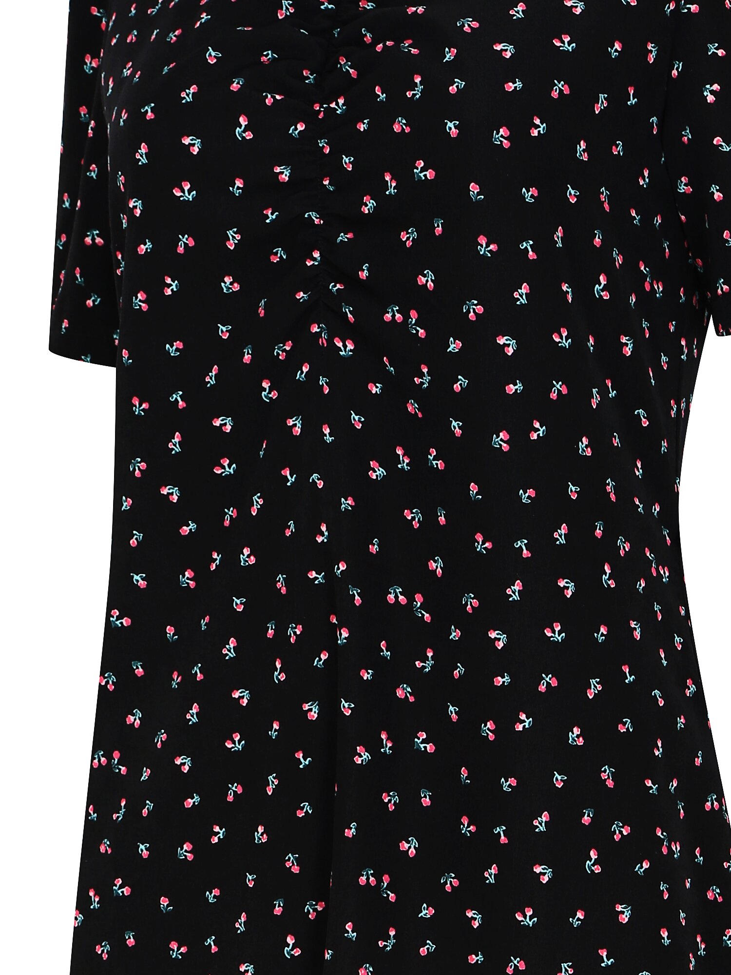 컷아웃 셔링 하트넥 원피스 (PRINT BLACK)