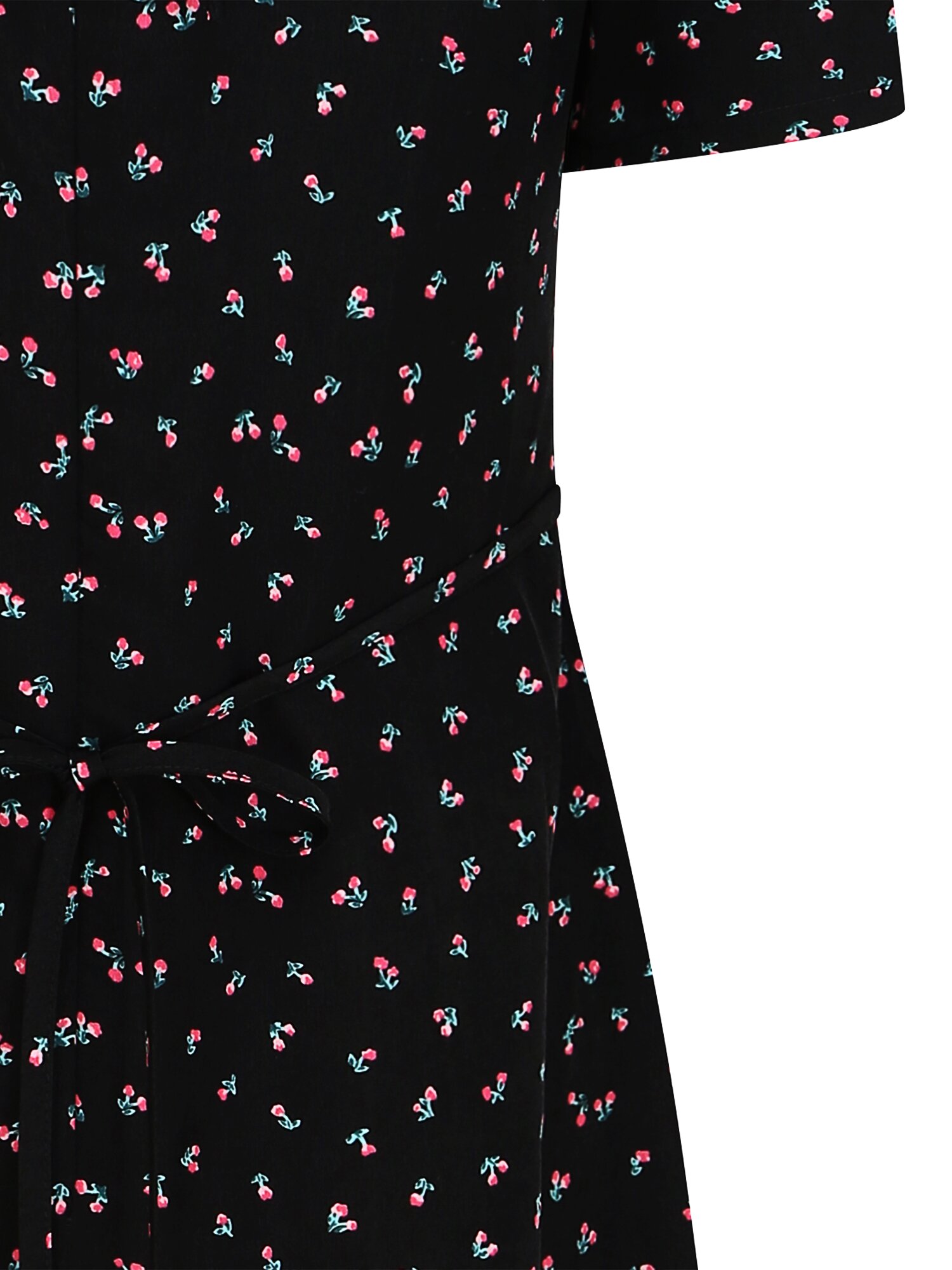 컷아웃 셔링 하트넥 원피스 (PRINT BLACK)