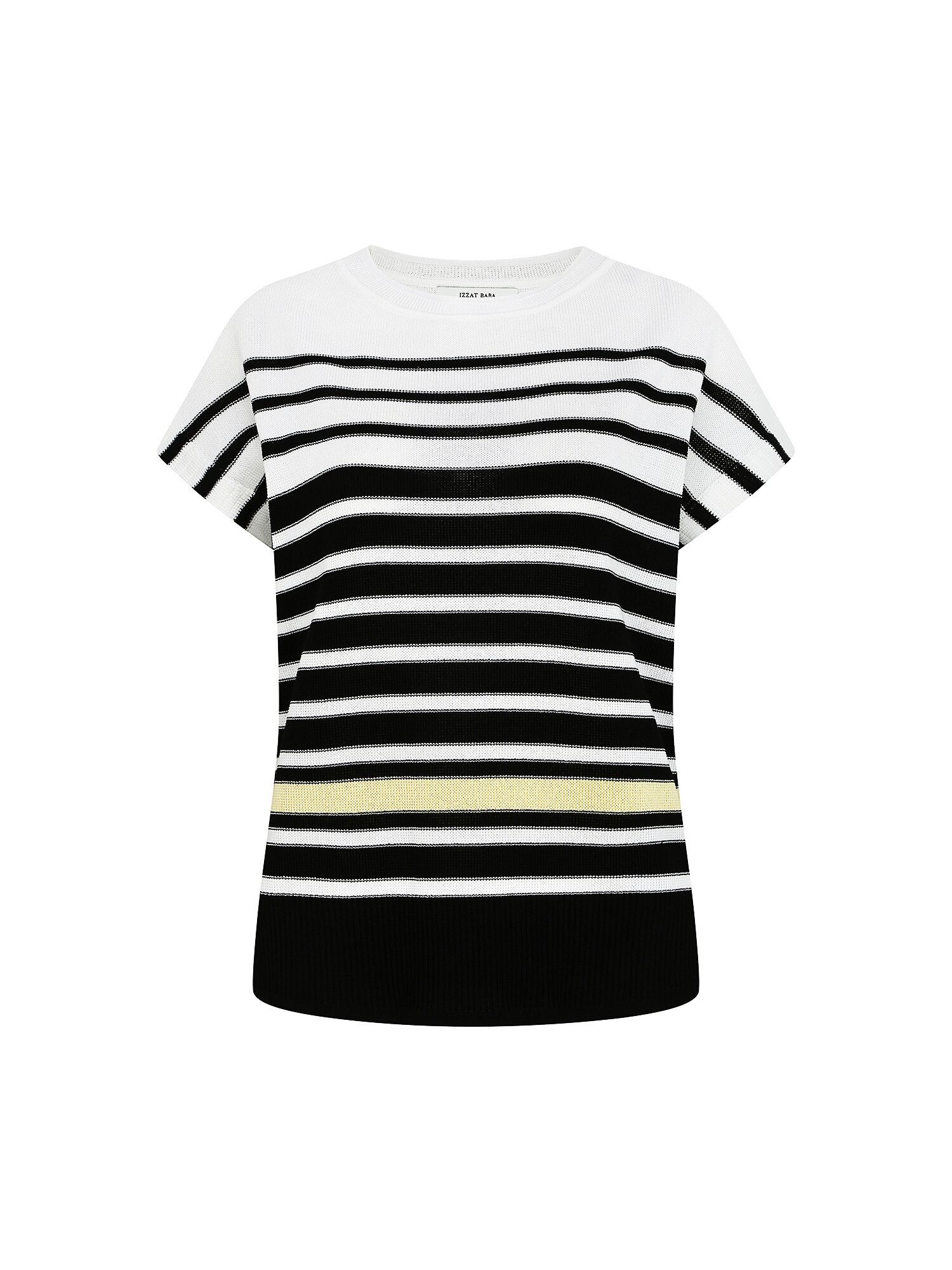 스트라이프 캡 슬리브 풀오버 니트 (STRIPE BLACK)