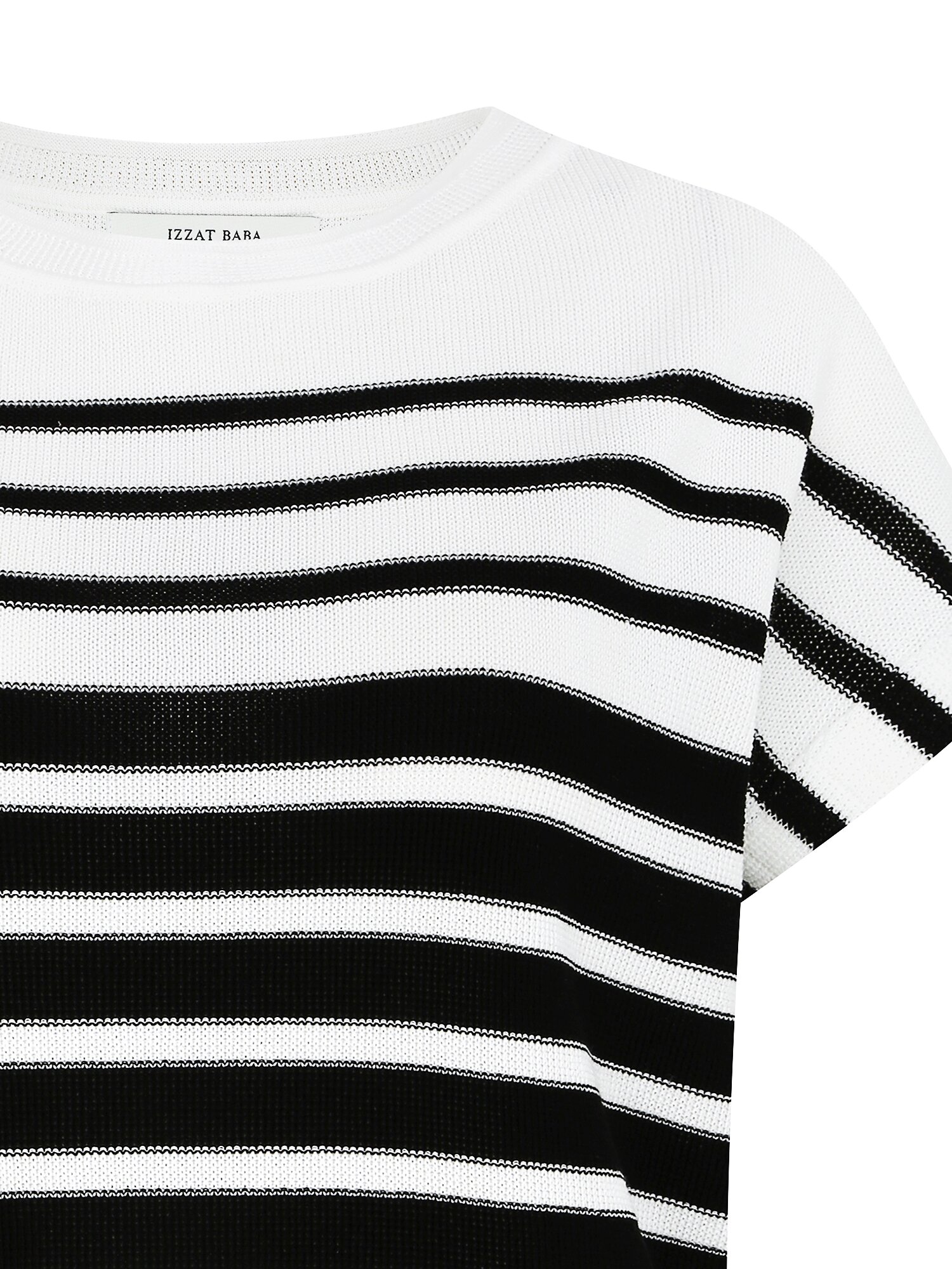 스트라이프 캡 슬리브 풀오버 니트 (STRIPE BLACK)