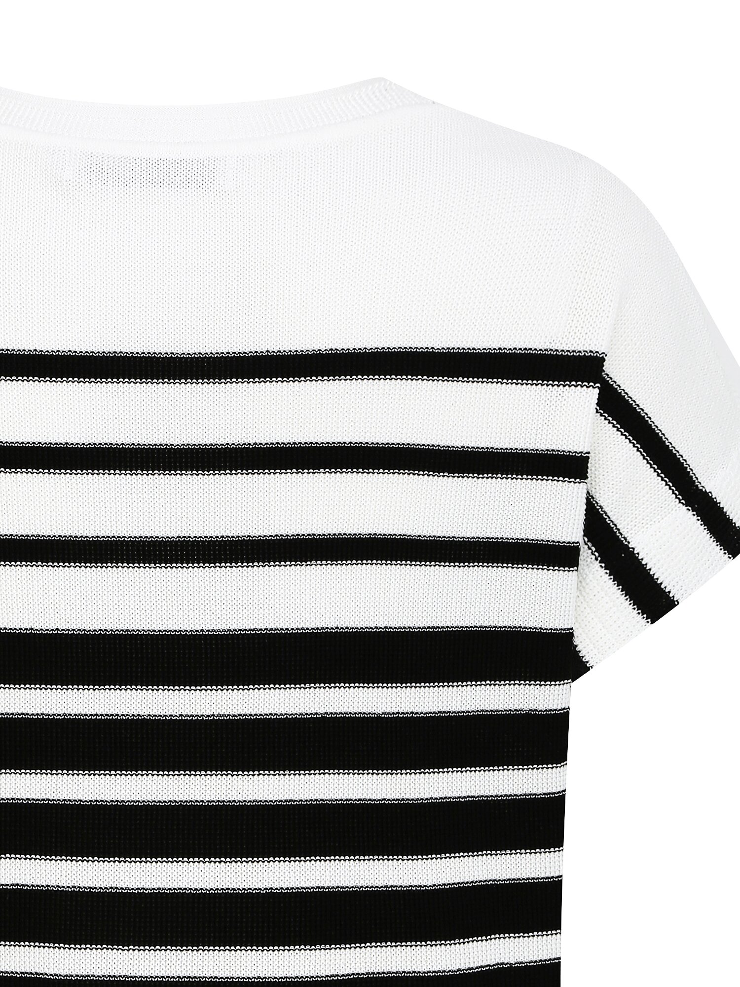 스트라이프 캡 슬리브 풀오버 니트 (STRIPE BLACK)