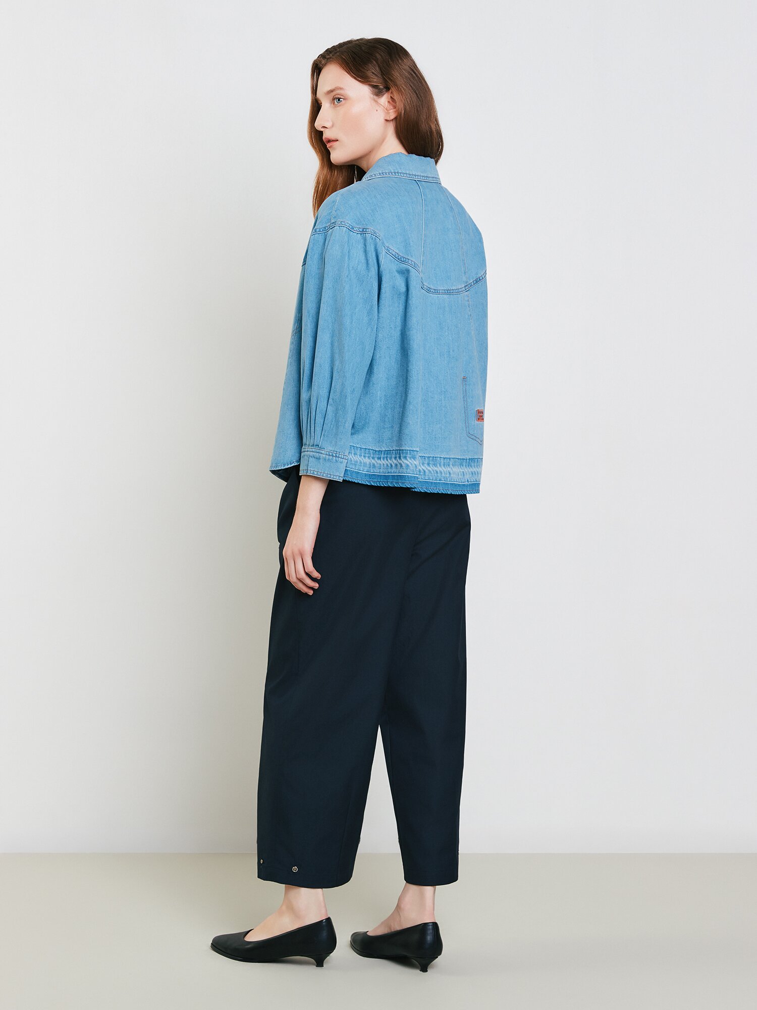 루즈핏 라운드 요크 데님 재킷 (BLUE)