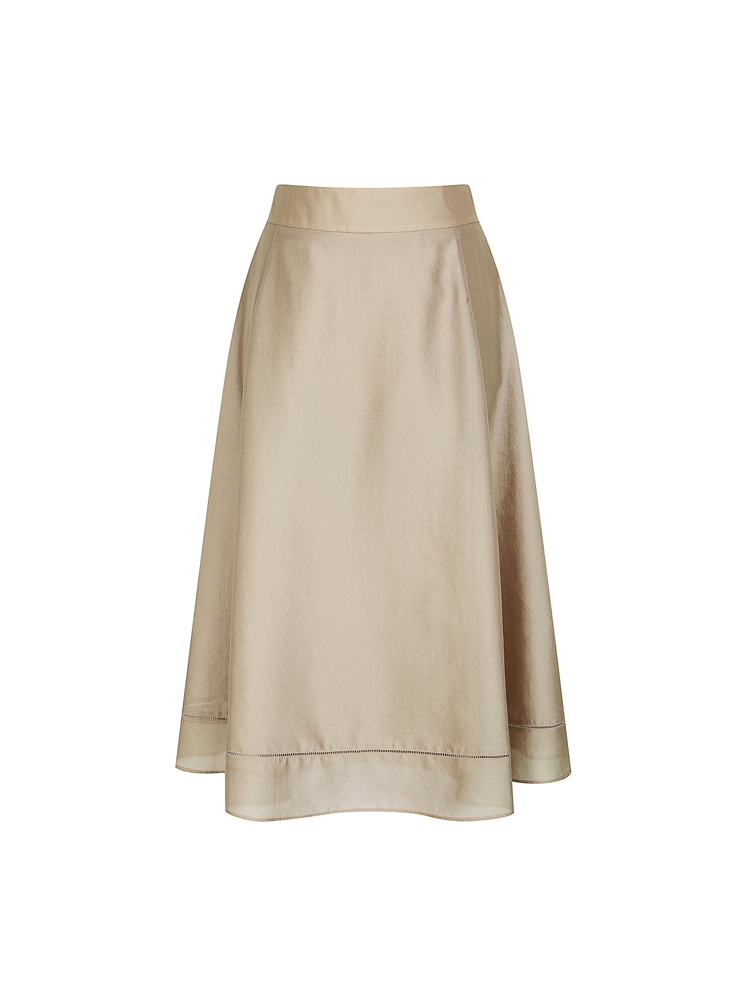 실키 펀칭 플레어 스커트 (BEIGE)