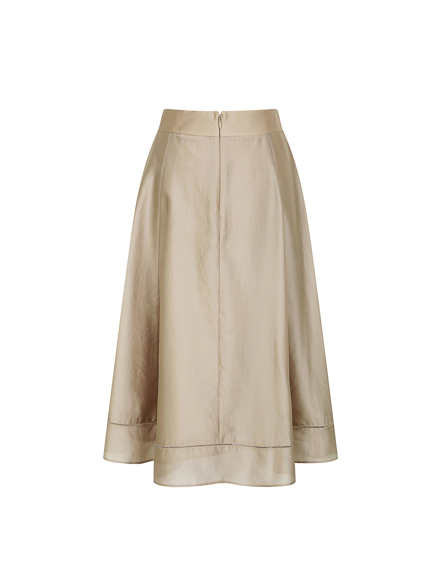 실키 펀칭 플레어 스커트 (BEIGE)