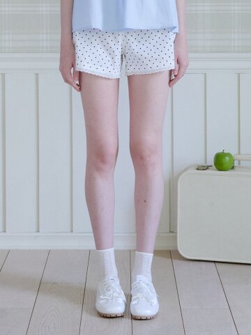 DARLING DOT HALF PANTS_WHITE