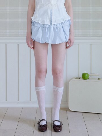 SWEET FRILL PUMPKIN MINI SKIRT_SKY BLUE