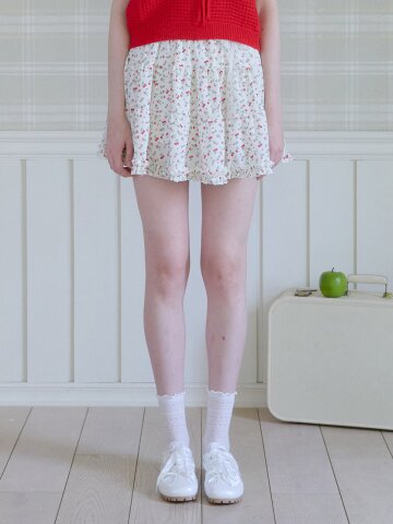 CHERRY DUMBLE MINI SKIRT_IVORY
