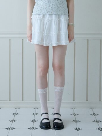DAINTY FRILL MINI SKIRT_WHITE