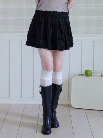 DAINTY FRILL MINI SKIRT_BLACK