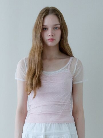 LOLLY DOT LAYERED T-SHIRT_WHITE
