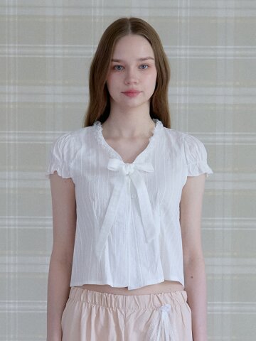 LUMI BREEZE RIBBON BLOUSE_WHITE