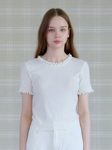 TENDER FRILL HALF KNIT_IVORY