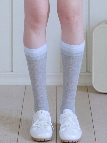 [2PCS 1SET] SNUGGLE LAYERED SOCKS_GREY