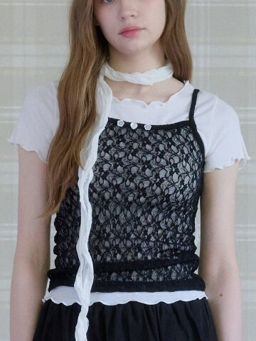 PETAL WRINKLE LONG SCARF_WHITE
