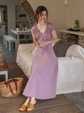 5/27 예약배송_DA_Shirring elegant slim dress_2color