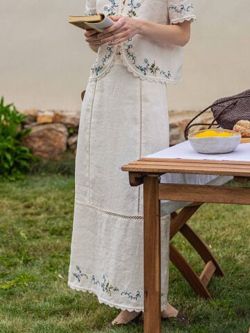 5/27 예약배송_DA_Cross-stitch pastoral skirt