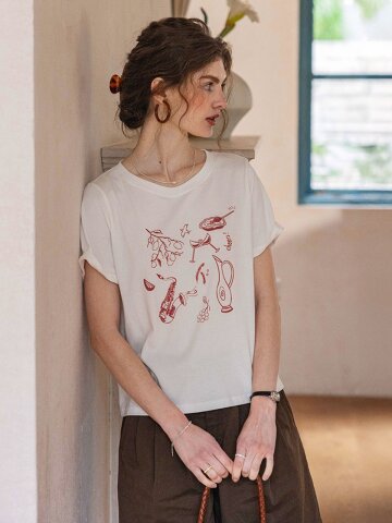 5/27 예약배송_DA_Print round neck top_2color