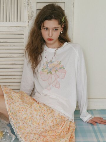 Cest_Bouquet graphic long sleeve top