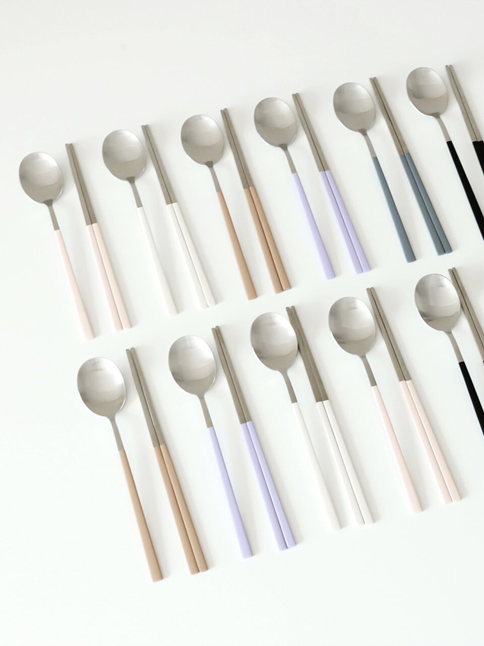 리본제이 루엔 스텐 304 슬림 4인 수저세트 6color 숟가락 4P + 젓가락 4P