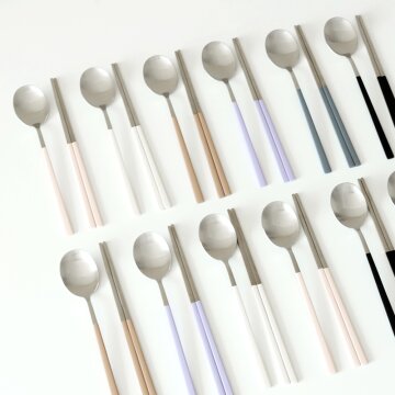 리본제이 루엔 스텐 304 슬림 2인 수저세트 6color 숟가락 2P + 젓가락 2P