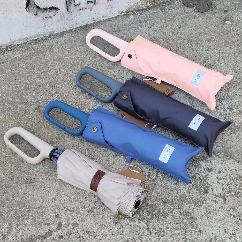 크로반 거꾸로 3단자동우산 카라비너 자동 접이식 우산 KR34