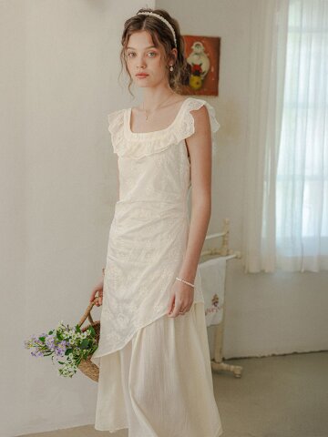 PM_Eyelet ruffle asymmetric dress_IVORY