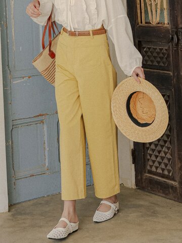 PM_Sunny cotton wide pants_YELLOW