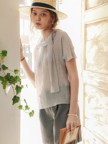 PM_Mood sheer scarf blouse_2color