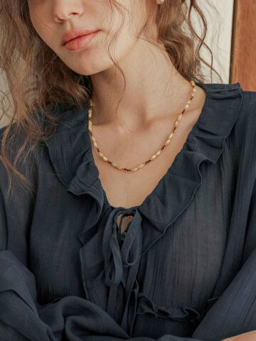 PM_Mixed bead pearl necklace_BROWN