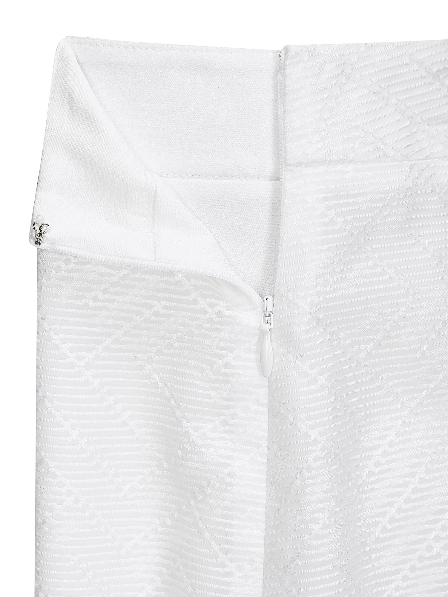자수 시스루 헴 H라인 스커트 (WHITE)