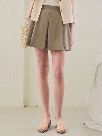 Auren pleats half pants_2 Colors