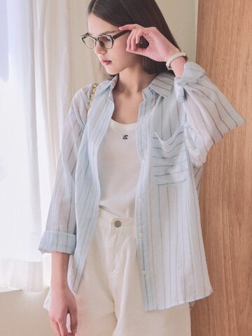 [3차] Nube tencel stripe shirt_2 Colors