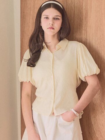 Back ribbon puff blouse_2 Colors