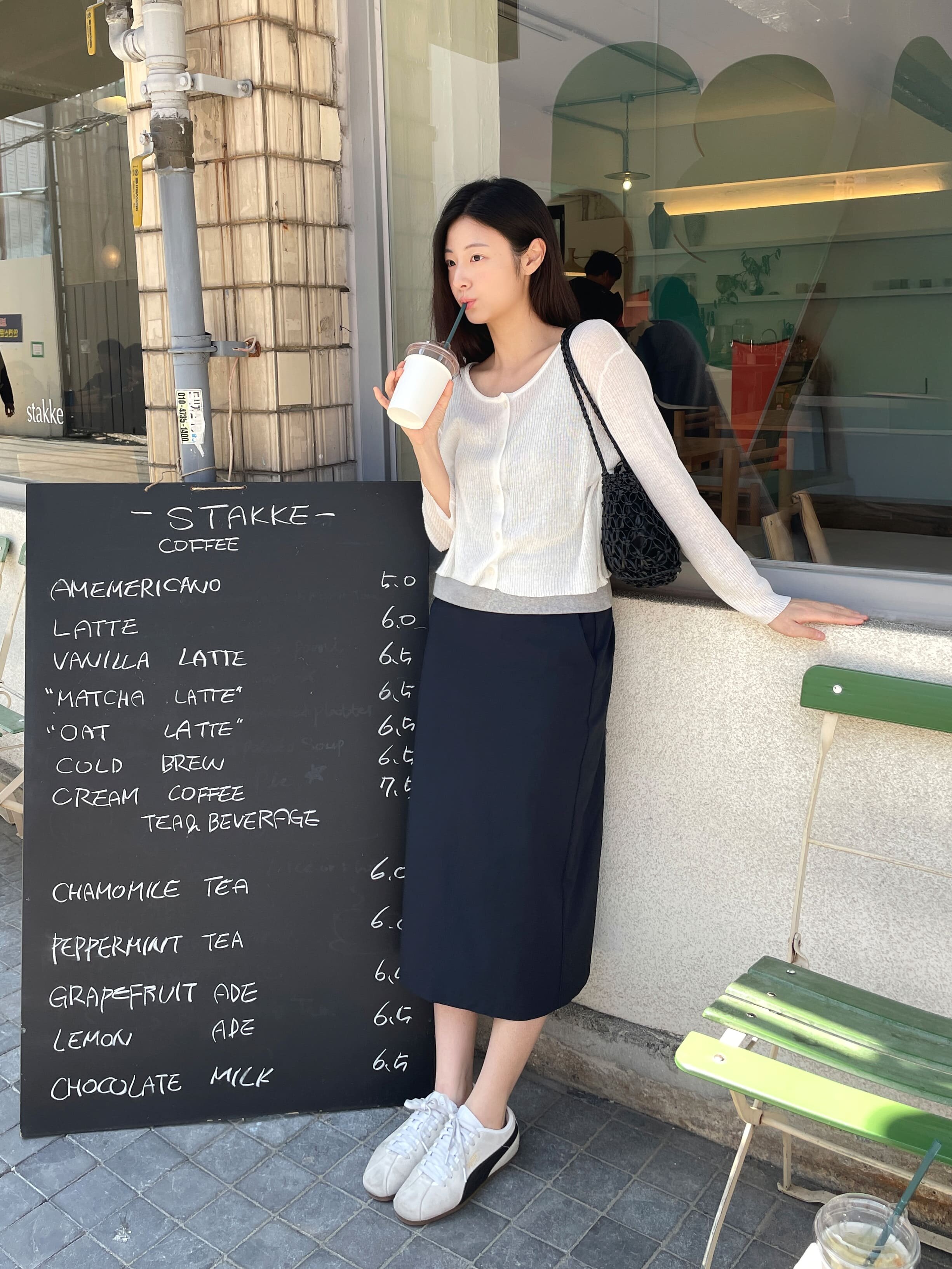 Classic Nylon Pencil Midi Skirt - Navy