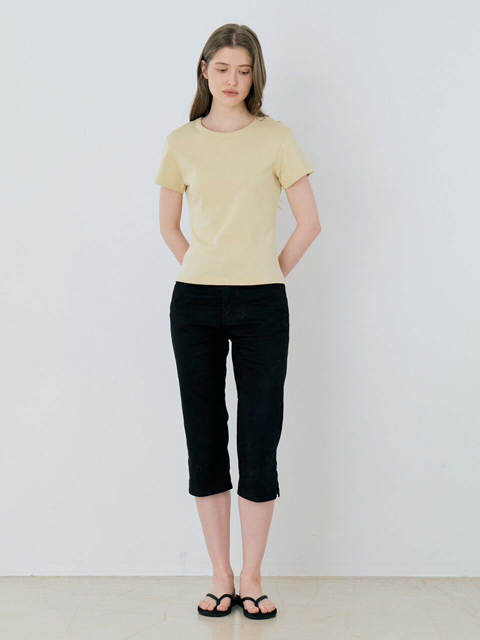 Basic Ribbed Slim T-Shirt - 7color