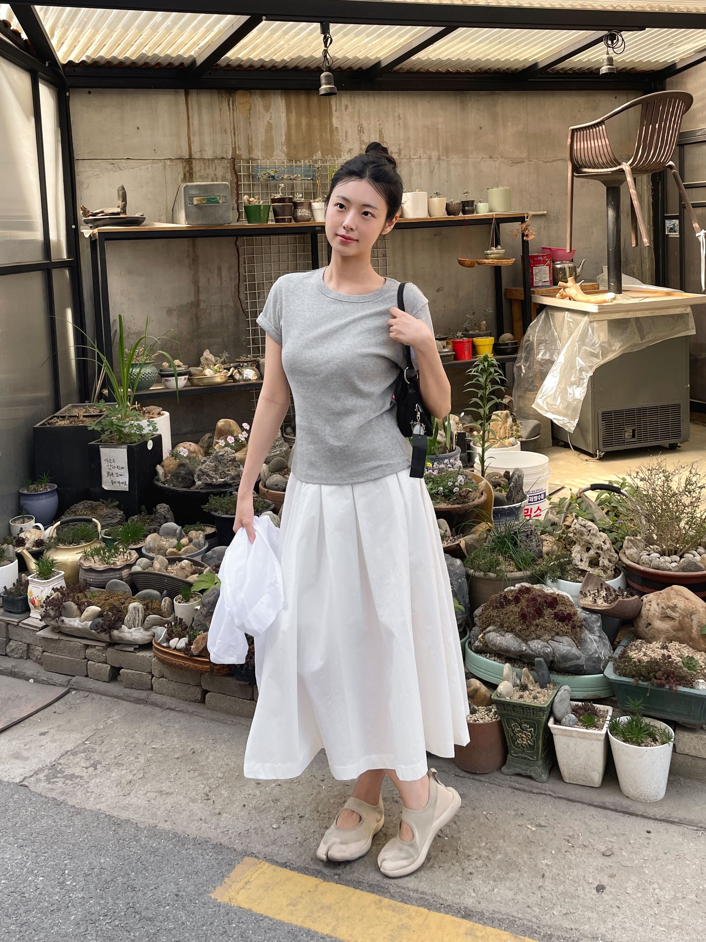 Basic Ribbed Slim T-Shirt - 7color