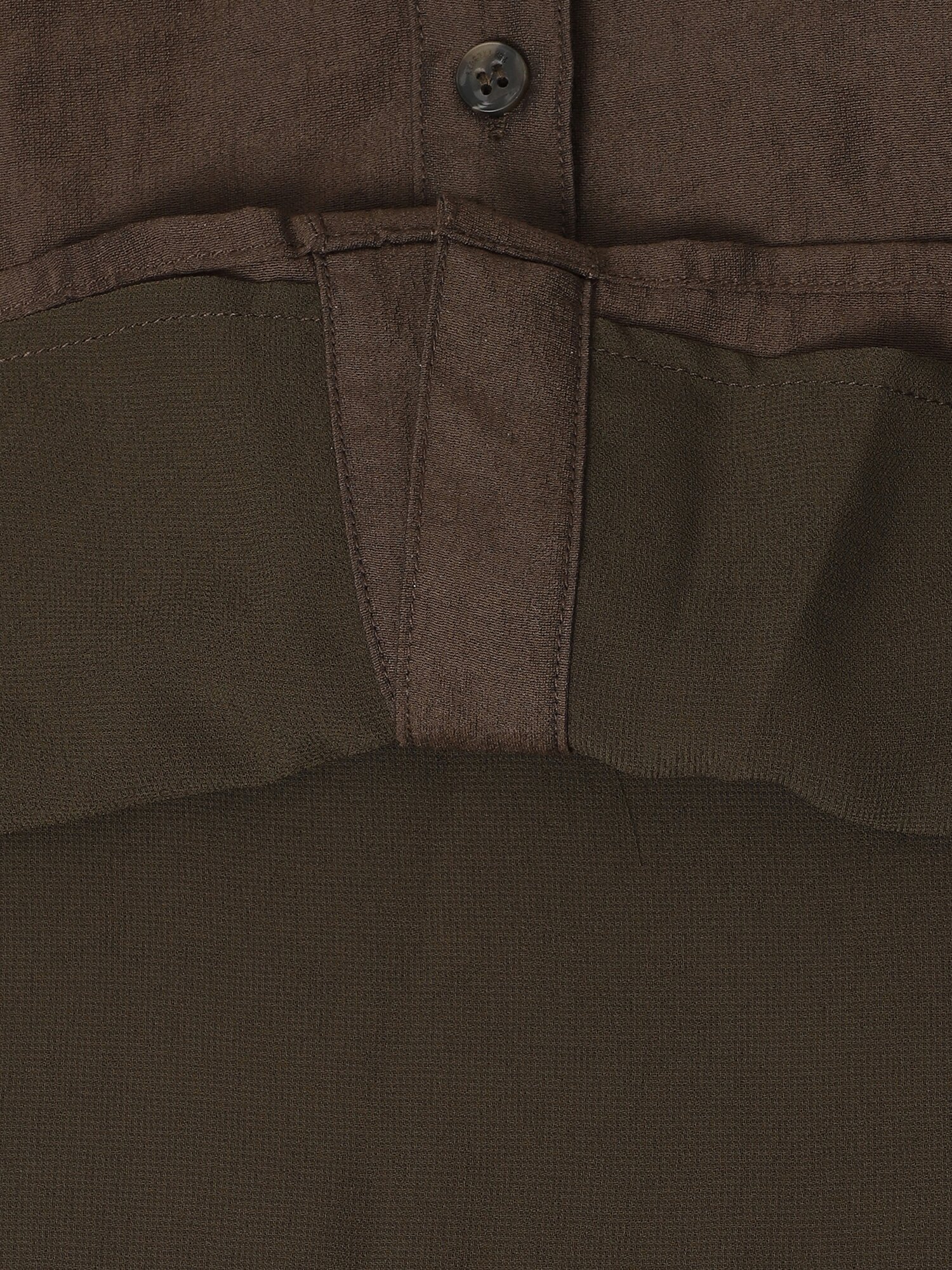 러플넥 퍼프 슬리브 블라우스 (DARK BROWN)
