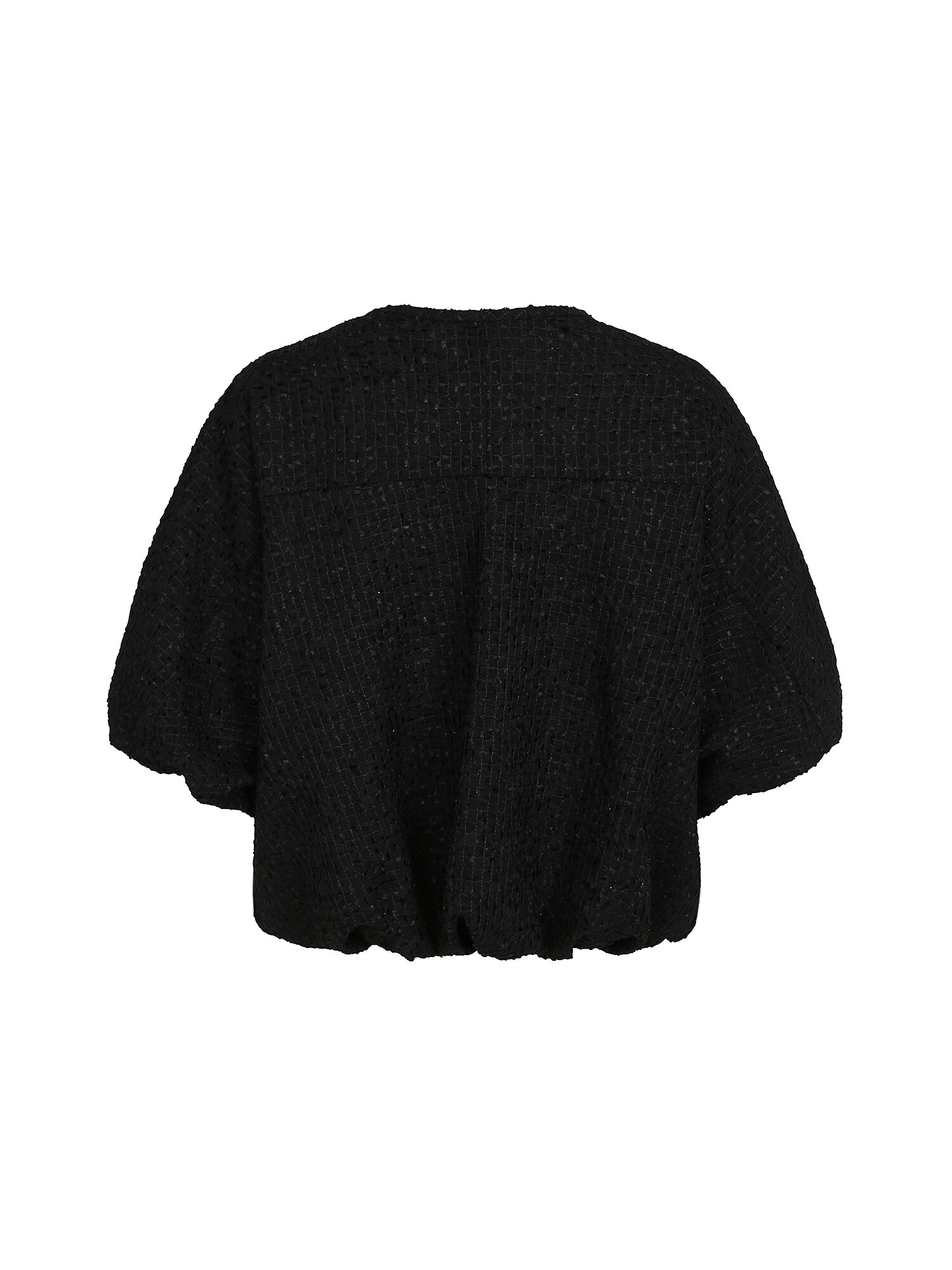 텍스쳐 볼륨 래글런 집업 점퍼 (BLACK)