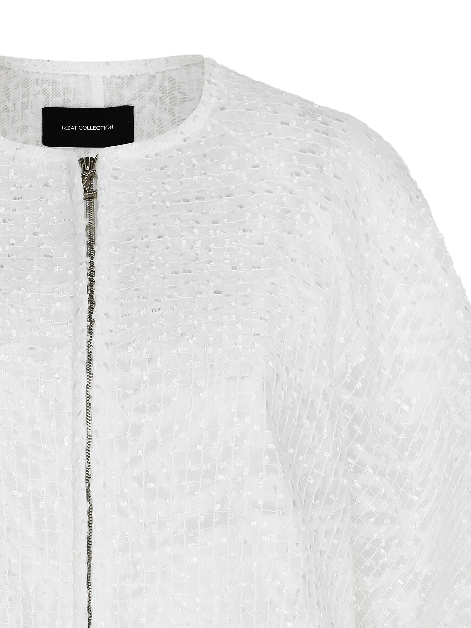 텍스쳐 볼륨 래글런 집업 점퍼 (WHITE)