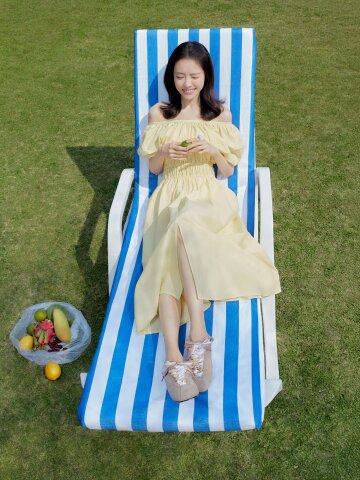 코튼 셔링 밴딩 플레어 원피스 