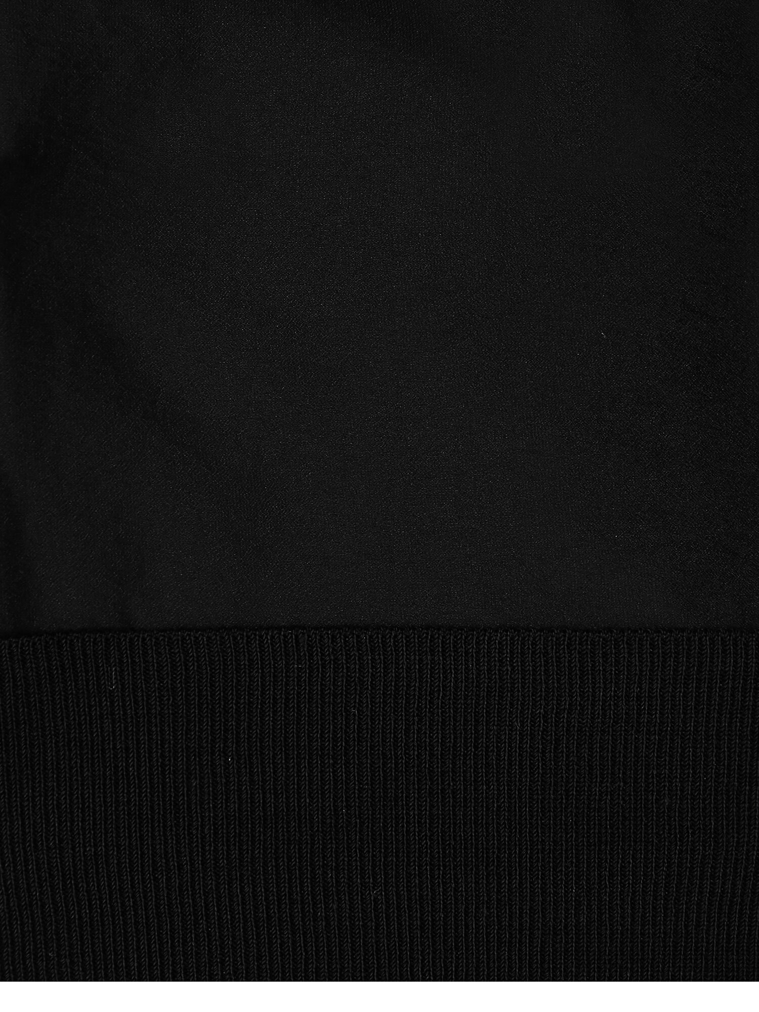 니트 배색 돌먼 슬리브 블라우스 (BLACK)
