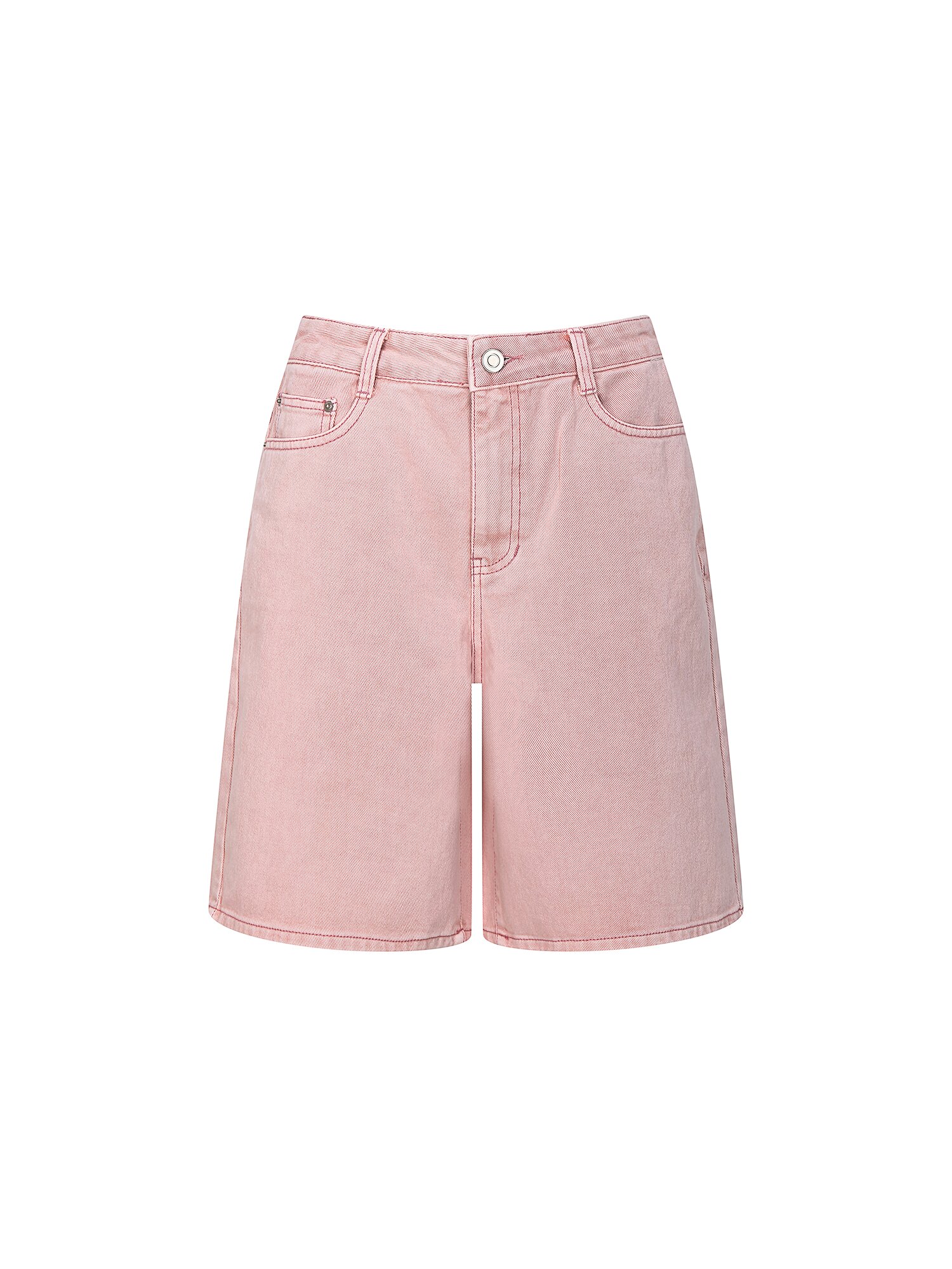 캐주얼 하프 데님 팬츠 (PINK)