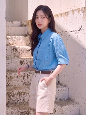 루즈핏 포켓 셔츠 블라우스 