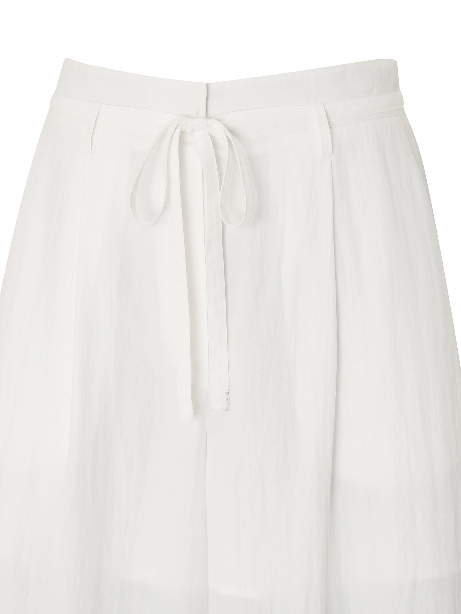 나일론 백 밴딩 벨티드 와이드핏 팬츠 (WHITE)