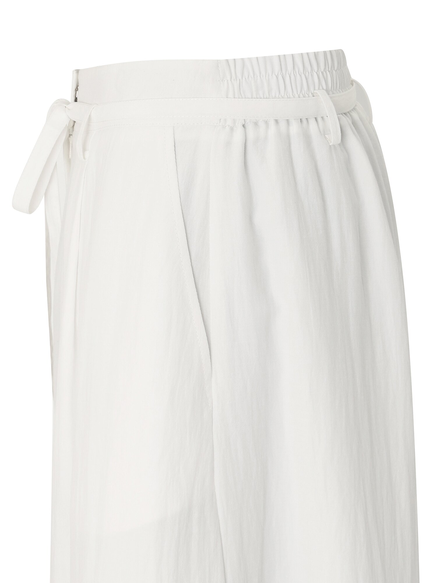 나일론 백 밴딩 벨티드 와이드핏 팬츠 (WHITE)