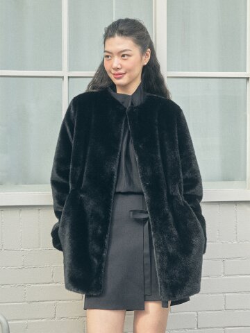 FAUX 밍크 하프 코트_YHCT260404