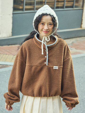 테디 배색 플리스 아노락_YHTS260412