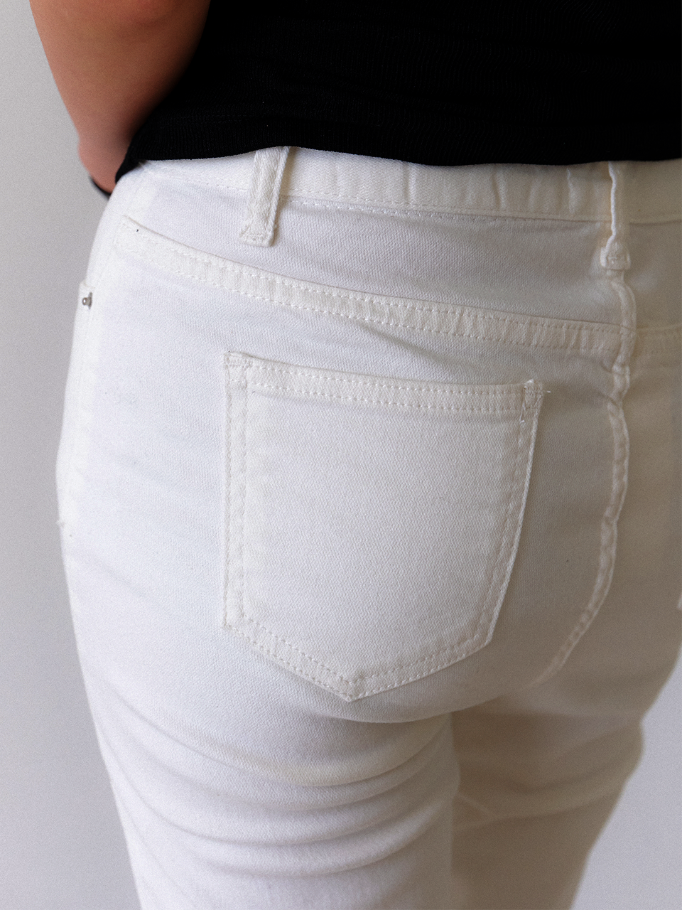 Cotton Stretch Capri-Pants / Ivory(2color)