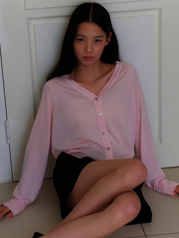 Summer Loose-Fit Knit Cardigan / Pink(3color)